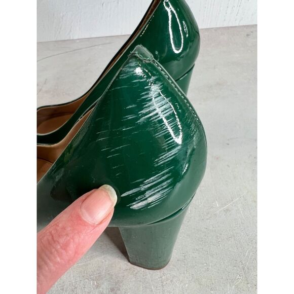 J. Crew Factory Green Heels with Light Green Toe Cap - Picture 6 of 16